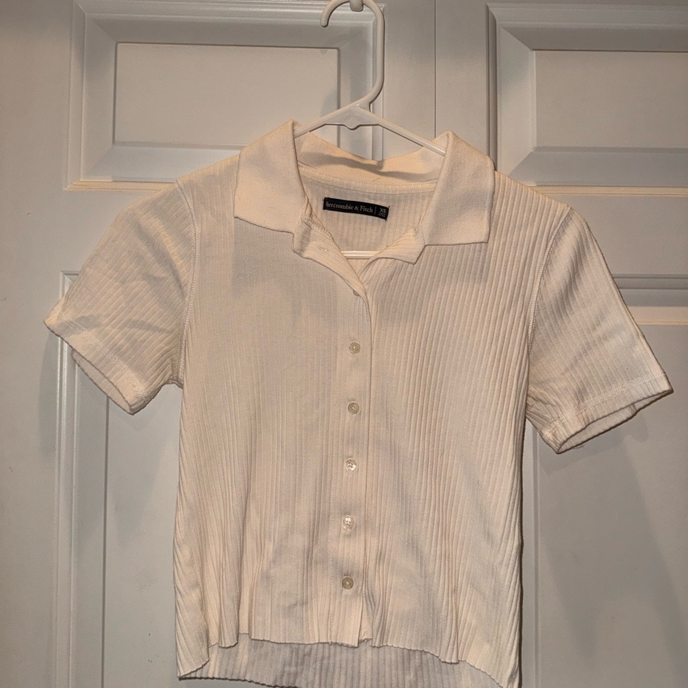 Abercrombie & Fitch Ribbed Cropped Polo
